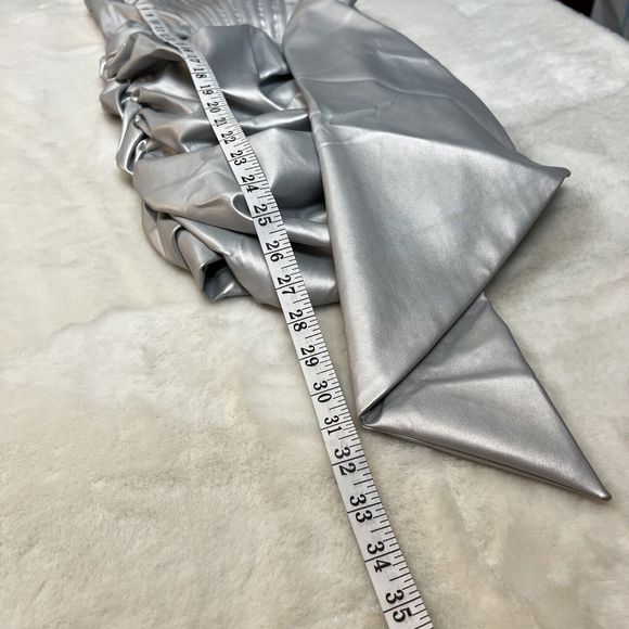 Lavish Alice Silver Metallic Vegan Leather Corset Mini Dress New Sz 0 - Picture 16 of 16